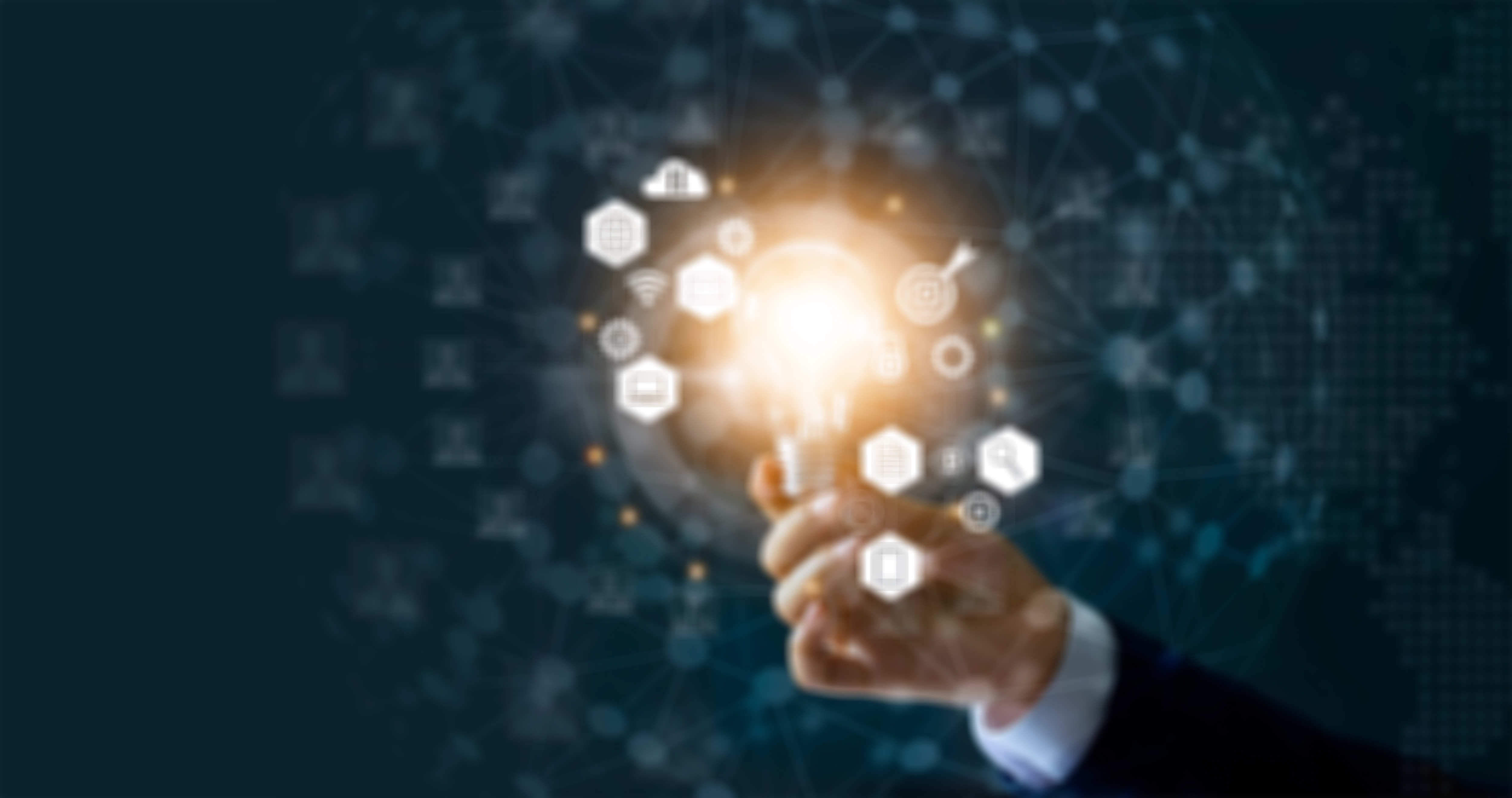 Businessman Holding Light Bulb