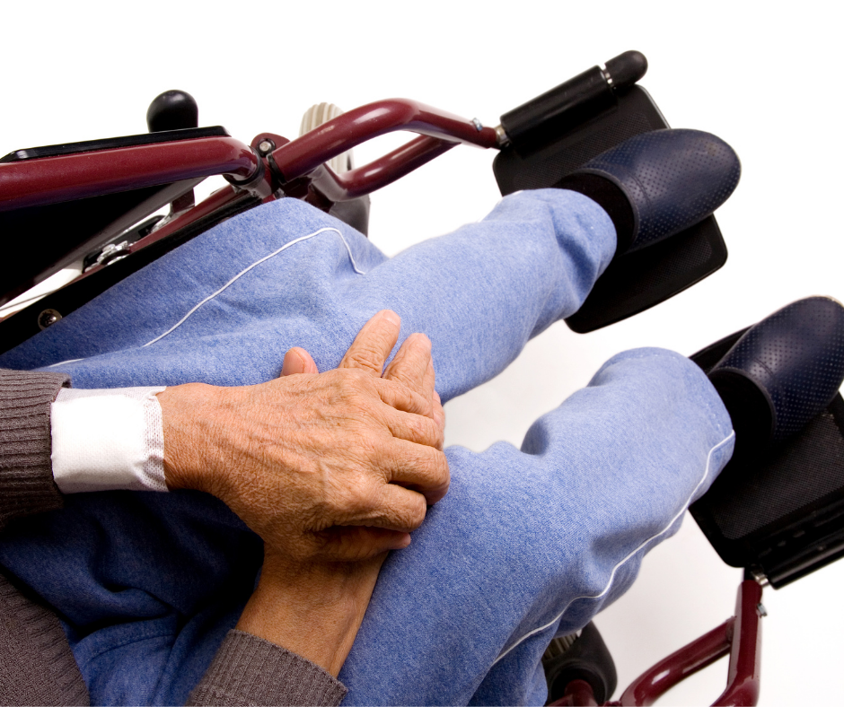 Guy sitting on the wheelchair